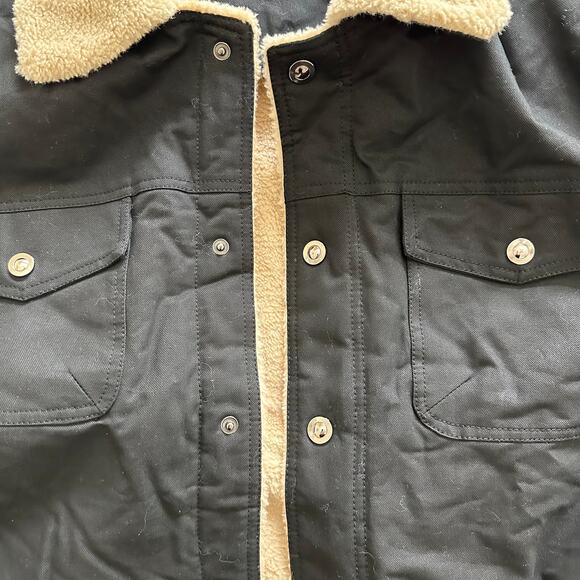 NEW Foxtrot Outerwear Trucker Jacket Thermal Fleece Lined Black Tan Men's XXL - Picture 5 of 16